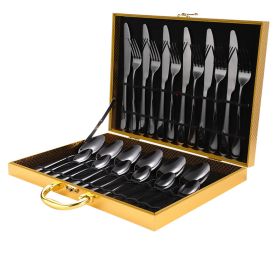 High-end tableware 24 piece set (Option: Black)