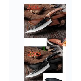 Slaughter Cutting Meat Boning Small Scimitar Special Skinning Killing Pigs Butcher (Option: Sheath-Two black and  two brown-Set)