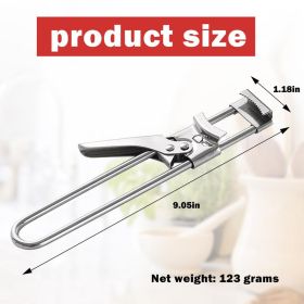 Adjustable Stainless Steel Jar & Can Opener , Ergonomic Multifunctional Bottle Opener, Effortless Grip for Seniors, Fits Most Jar Lids & Bottle N (length: short-length can opener)